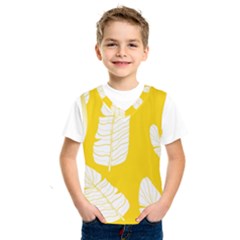 Yellow Banana Leaves Kids  Basketball Tank Top by ConteMonfrey