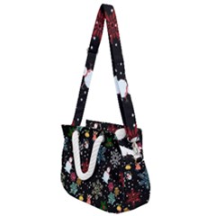 Illustration Xmas Christmas Thanks Giving Pattern Rope Handles Shoulder Strap Bag by danenraven