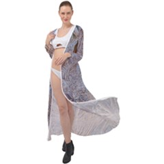 Window Pattern Winter Frost Maxi Chiffon Beach Wrap by danenraven