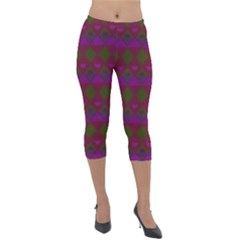 Illustration Argyle Pattern Argyle Background Lightweight Velour Capri Leggings  by danenraven