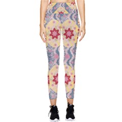 Background Flower Abstract Pattern Pocket Leggings  by danenraven