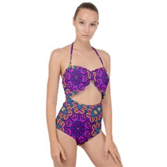 Mandala Fishes Scallop Top Cut Out Swimsuit by ConteMonfrey