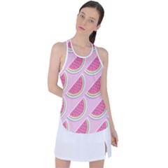 Pink Melon Wayermelon Pattern Food Fruit Melon Racer Back Mesh Tank Top by Ravend