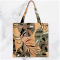 Leaves Monstera Picture Print Pattern Zipper Grocery Tote Bag View1