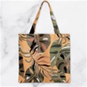 Leaves Monstera Picture Print Pattern Zipper Grocery Tote Bag View2