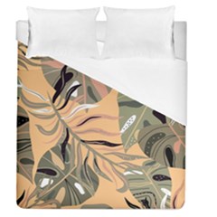 Leaves Monstera Picture Print Pattern Duvet Cover (queen Size) by Ravend