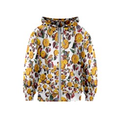 Pumpkin Fruit Flower Pattern Kids  Zipper Hoodie by Ravend