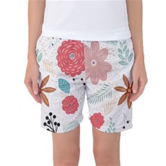 Nature Flora Background Wallpaper Women s Basketball Shorts by Ravend