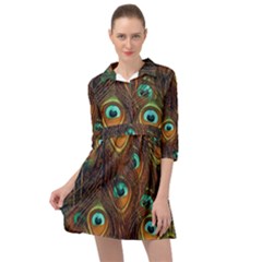 Peacock Feathers Mini Skater Shirt Dress by Ravend