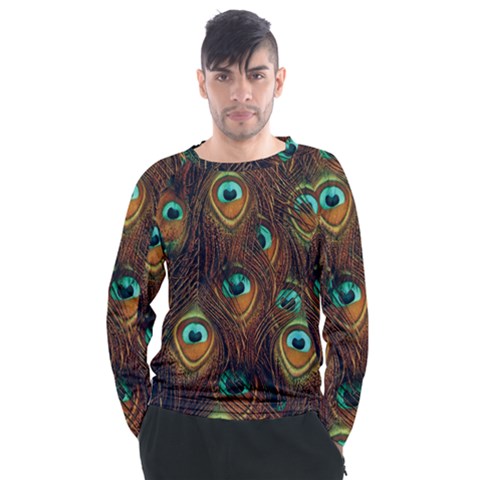 Peacock Feathers Men s Long Sleeve Raglan Tee by Ravend