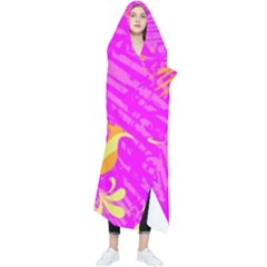 Spring Tropical Floral Palm Bird Wearable Blanket by Ravend