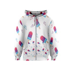 Ice Cream Popsicles Wallpaper Kids  Zipper Hoodie by Ravend