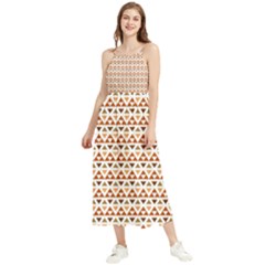 Geometric Tribal Pattern Design Boho Sleeveless Summer Dress by Ravend