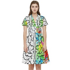 Illustration Brain Mind Psychology Idea Drawing Short Sleeve Waist Detail Dress by Ravend