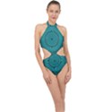 Illusion Geometric Background Halter Side Cut Swimsuit View1