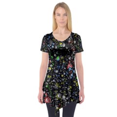 Universe Star Planet Galaxy Short Sleeve Tunic  by Ravend