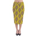 Yellow Brown Minimalist Leaves  Velvet Midi Pencil Skirt View1