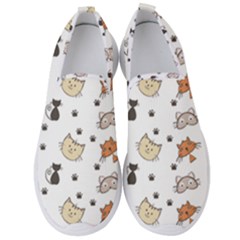 Cute Cat Kitten Animal Design Pattern Men s Slip On Sneakers by danenraven