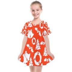 Orange  Card Christmas December Kids  Smock Dress by artworkshop