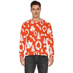 Orange  Card Christmas December Men s Fleece Sweatshirt by artworkshop