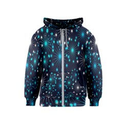 Abstract Pattern Snowflakes Kids  Zipper Hoodie by artworkshop