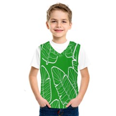 Green Banana Leaves Kids  Basketball Tank Top by ConteMonfrey