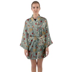 Wild Forest Friends   Long Sleeve Satin Kimono by ConteMonfrey