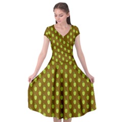 All The Green Apples  Cap Sleeve Wrap Front Dress by ConteMonfrey