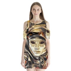 Artistic Venetian Mask Shoulder Cutout Velvet One Piece by ConteMonfrey