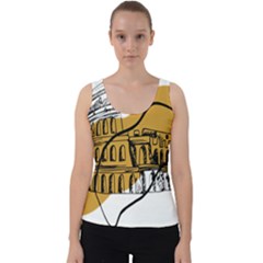 Colosseo Draw Silhouette Velvet Tank Top by ConteMonfrey