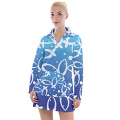 Blue Fish Water Aquarium Women s Long Sleeve Casual Dress by danenraven