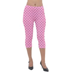 Polka Dot Dots Pattern Dot Lightweight Velour Capri Leggings  by danenraven