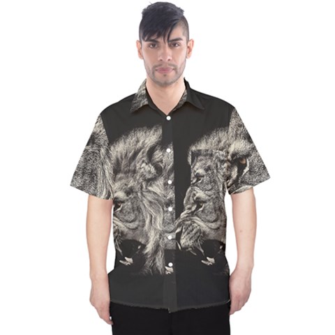 Angry Male Lion Men s Hawaii Shirt by Jancukart