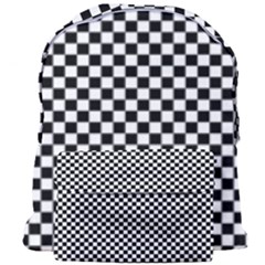 Black And White Background Black Board Checker Giant Full Print Backpack by Ravend