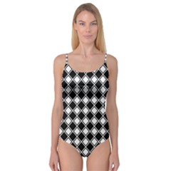 Square Diagonal Pattern Seamless Camisole Leotard  by Ravend