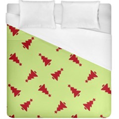 Red Christmas Tree Green Duvet Cover (king Size) by TetiBright