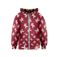 Gold Gingerbread Man Burgundy Kids  Zipper Hoodie by TetiBright