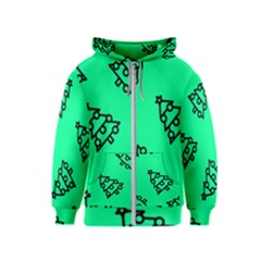 Tree With Ornaments Green Kids  Zipper Hoodie by TetiBright