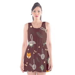 Rabbits, Owls And Cute Little Porcupines  Scoop Neck Skater Dress by ConteMonfreyShop