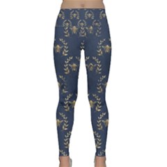 Blue Golden Bee   Lightweight Velour Classic Yoga Leggings by ConteMonfreyShop