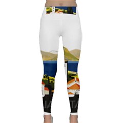 River Small Town Landscape Classic Yoga Leggings by ConteMonfrey