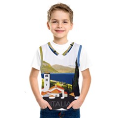 River Small Town Landscape Kids  Basketball Tank Top by ConteMonfrey