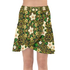 Flower Power And Big Porcelainflowers In Blooming Style Wrap Front Skirt by pepitasart