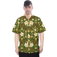 Flower Power And Big Porcelainflowers In Blooming Style Men s Hawaii Shirt