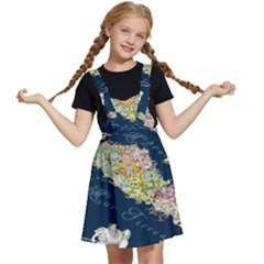 Map Italy Blue Kids  Apron Dress by ConteMonfrey