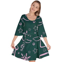 Background-cute Christmas Velour Kimono Dress by nateshop