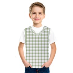 Green Tea White Small Plaids Kids  Basketball Tank Top by ConteMonfrey