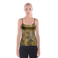 Nature Monstera Leaves Leaf Foliage Boho Style Spaghetti Strap Top by Wegoenart