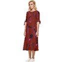 Doodles Maroon Bow Sleeve Chiffon Midi Dress View2