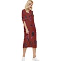 Doodles Maroon Bow Sleeve Chiffon Midi Dress View3